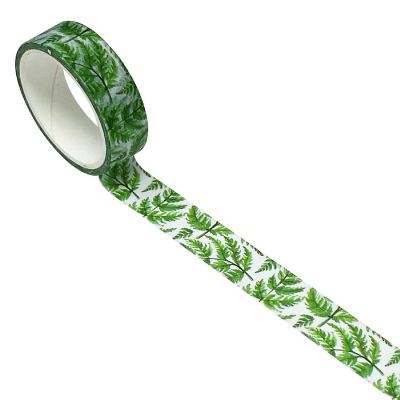 Wrapables Beautiful Scenery 15mm x 5M Washi Masking Tape, Tropical Ferns Image 1