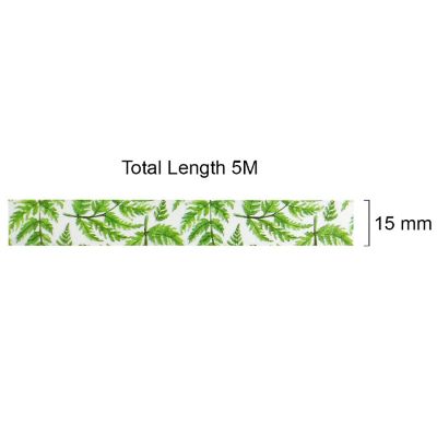 Wrapables Beautiful Scenery 15mm x 5M Washi Masking Tape, Tropical Ferns Image 2