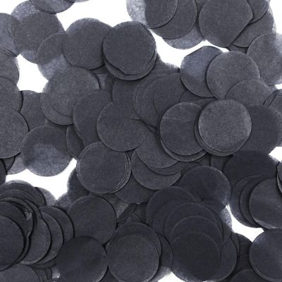 Wrapables Black Round Tissue Paper Confetti 1" Circle Confetti Image 1