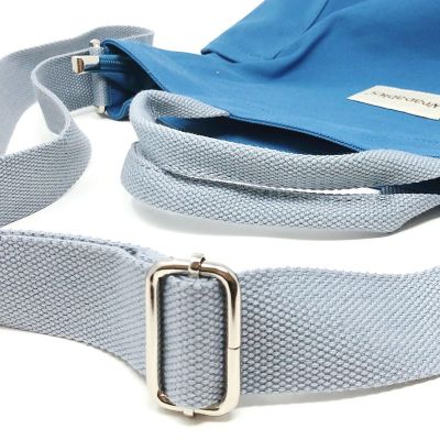 Wrapables Blue Canvas Tote Bag for Women, Casual Cross Body Shoulder Handbag Image 3