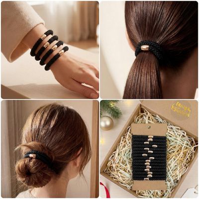 Wrapables Boho Hair Ties 15pcs, Black Image 2