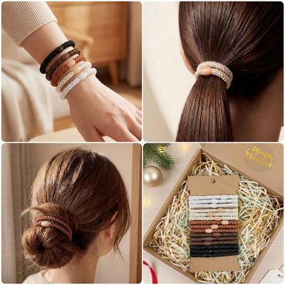 Wrapables Boho Hair Ties 15pcs, Neutrals Image 2