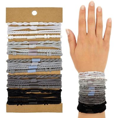 Wrapables Boho Hair Ties 20pcs, Grays Image 1