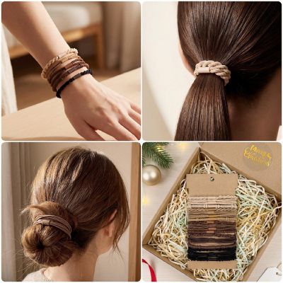 Wrapables Boho Hair Ties 20pcs, Neutral Image 2