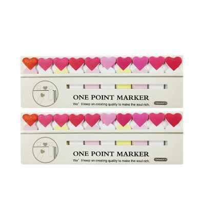Wrapables Bookmark Flag Tab Sticky Notes, Hearts (Set of 2) Image 1