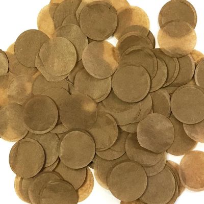 Wrapables Brown 1" Round Tissue Paper Confetti Image 1