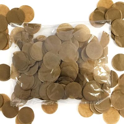 Wrapables Brown 1" Round Tissue Paper Confetti Image 1