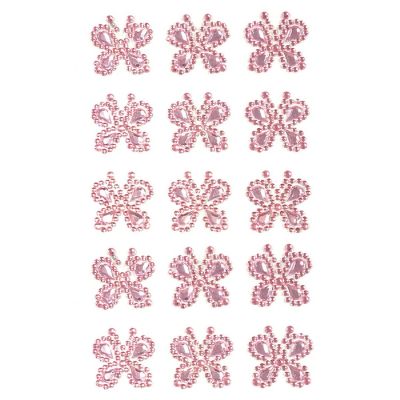Wrapables Butterfly Crystal Adhesive Rhinestones Gems, Pink Image 1