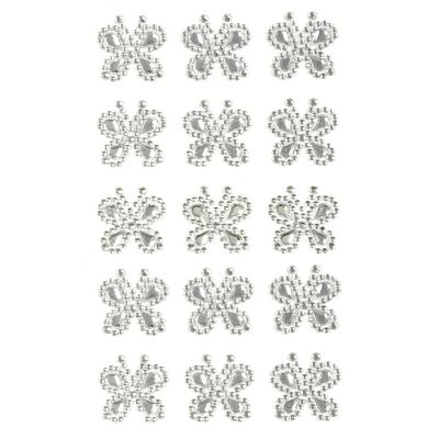 Wrapables Butterfly Crystal Adhesive Rhinestones Gems, Silver Image 1