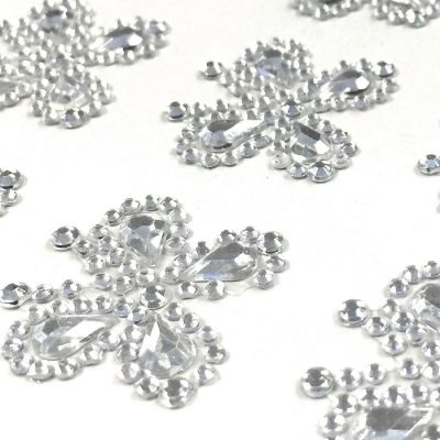 Wrapables Butterfly Crystal Adhesive Rhinestones Gems, Silver Image 1