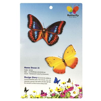 Wrapables Butterfly Memo Bookmark Sticky Notes, Multicolor and Yellow Image 1