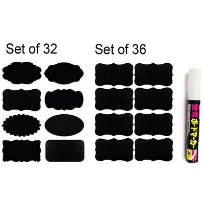 Wrapables Chalkboard Labels / Chalkboard Stickers with White Liquid Chalk Pen Image 1