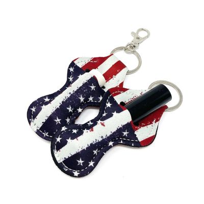 Wrapables Chapstick Holder Keychain for Lip Balm Lip Gloss Lipstick Patriotic Flag 10 Pack Image 1
