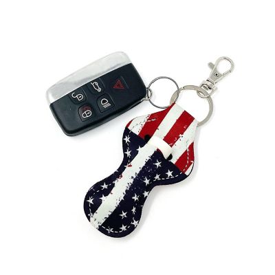 Wrapables Chapstick Holder Keychain for Lip Balm Lip Gloss Lipstick Patriotic Flag 10 Pack Image 2