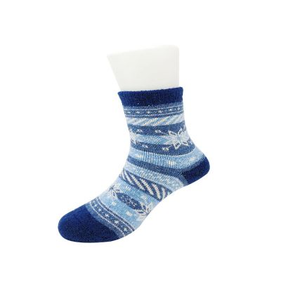 Wrapables Children's Thick Winter Warm Wool Socks (Set of 6), Snowflakes L Image 3