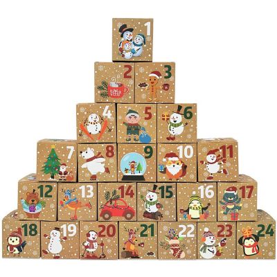 Wrapables Christmas Advent Calendar Countdown Gift Boxes, Winter Buddies Image 1