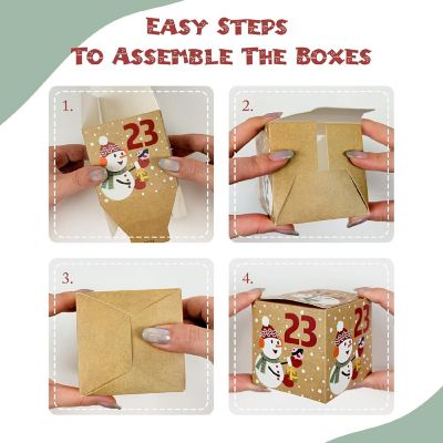 Wrapables Christmas Advent Calendar Countdown Gift Boxes, Winter Buddies Image 2