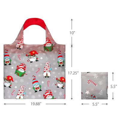 Wrapables Christmas Allybag Foldable & Lightweight Reusable Grocery Bag, 3 Pack, Festive Holiday Image 1