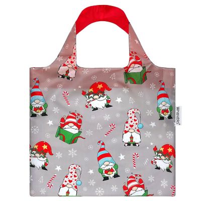 Wrapables Christmas Allybag Foldable & Lightweight Reusable Grocery Bag, Elves Image 1
