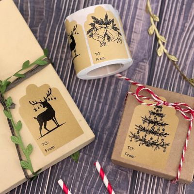 Wrapables Christmas Holiday Gift Tag Stickers and Labels Roll (300pcs), Let it Snow Image 3