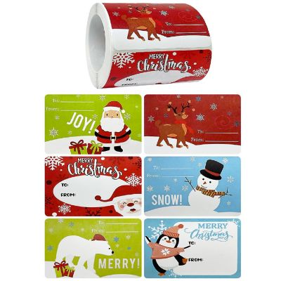 Wrapables Christmas Sticker Labels, Christmas Holiday Adhesive Gift Tags, Arctic Joy Image 1