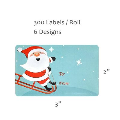 Wrapables Christmas Sticker Labels, Christmas Holiday Adhesive Gift Tags, Penguin Image 1
