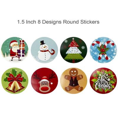 Wrapables Christmas Stickers Label Roll, Holiday Stickers (500pcs), Festive Image 1