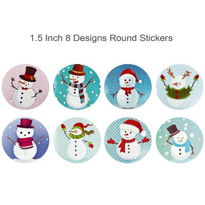 Wrapables Christmas Stickers Label Roll, Holiday Stickers (500pcs), Snowmen Image 1