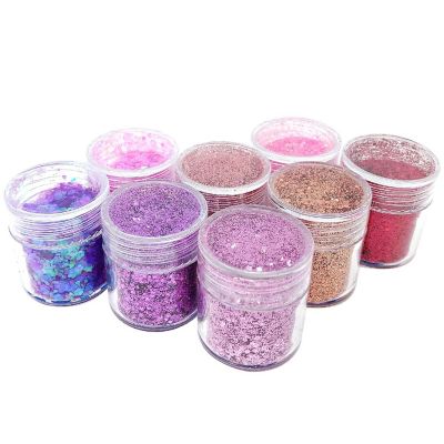 Wrapables Chunky Glitter for Hair Face Makeup Nail Art Decoration (8 Colors), Mystic Image 1