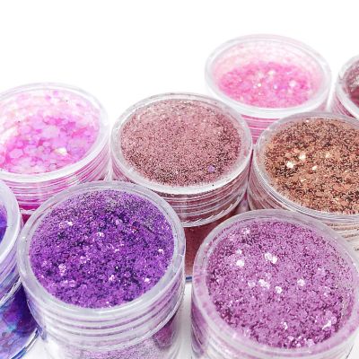 Wrapables Chunky Glitter for Hair Face Makeup Nail Art Decoration (8 Colors), Mystic Image 2