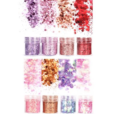Wrapables Chunky Glitter for Hair Face Makeup Nail Art Decoration (8 Colors), Mystic Image 3