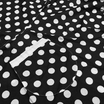 Wrapables Classic Sweetheart Adjustable Apron, Black With Dots Image 3