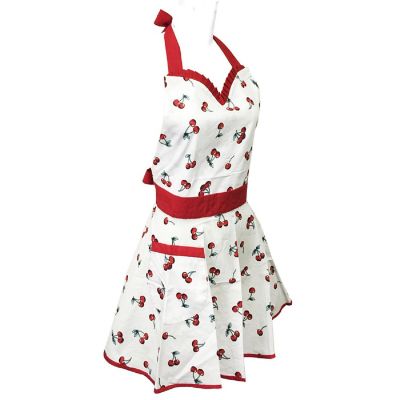 Wrapables Classic Sweetheart Adjustable Apron, Cherries Image 1