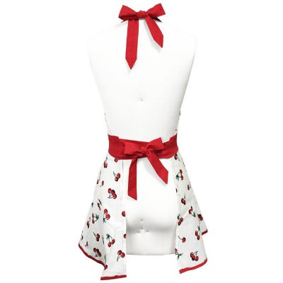 Wrapables Classic Sweetheart Adjustable Apron, Cherries Image 2