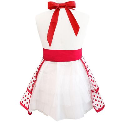 Wrapables Classic Vintage Apron, Stylish Cooking Apron, Red Dot Image 2