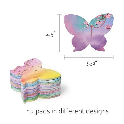 Wrapables Colorful Ethereal Butterfly Sticky Notes (Set of 12) Image 1