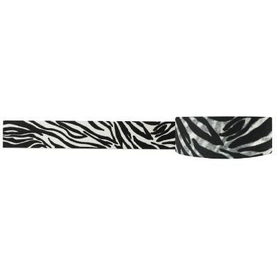Wrapables Colorful Patterns Washi Masking Tape, Black Animal Stripes Image 1