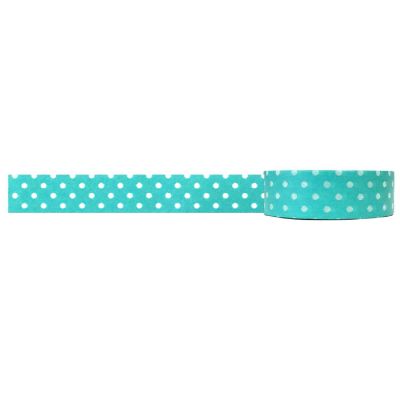 Wrapables Colorful Patterns Washi Masking Tape, Blue Dots Image 1