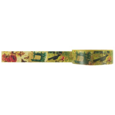 Wrapables Colorful Patterns Washi Masking Tape - Vintage Print Image 1