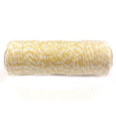 Wrapables Cotton Baker's Twine 4ply (100yd/91m), Dark Yellow/White Image 1