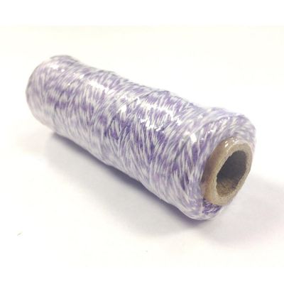 Wrapables Cotton Baker's Twine 4ply (109yd/100m), Light Purple/White Image 1