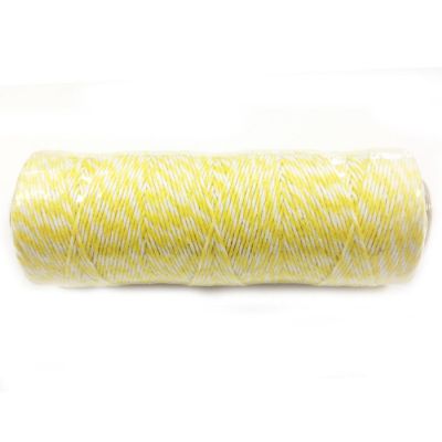 Wrapables Cotton Baker's Twine 4ply (109yd/100m), Yellow/White Image 1