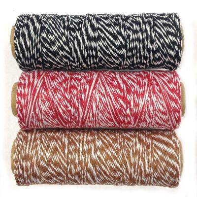 Wrapables Cotton Baker's Twine 4ply 330 Yards (Set of 3 Spools x 110 Yards) ( Black, Red, Brown) Image 1