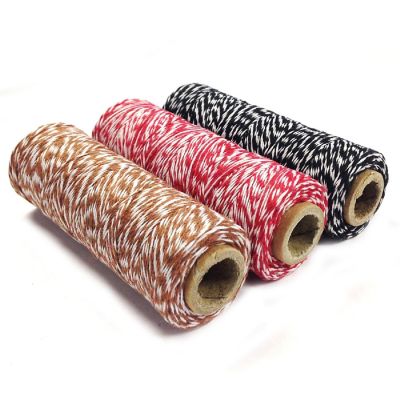 Wrapables Cotton Baker's Twine 4ply 330 Yards (Set of 3 Spools x 110 Yards) ( Black, Red, Brown) Image 1