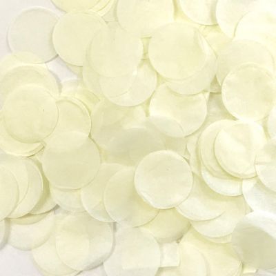 Wrapables Cream 1" Round Tissue Paper Confetti Image 1