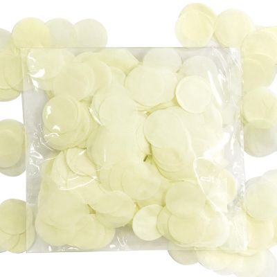Wrapables Cream 1" Round Tissue Paper Confetti Image 1