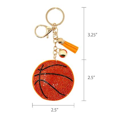 Wrapables Crystal Bling Key Chain Keyring with Tassel Car Purse Handbag Pendant, Basketball Image 1