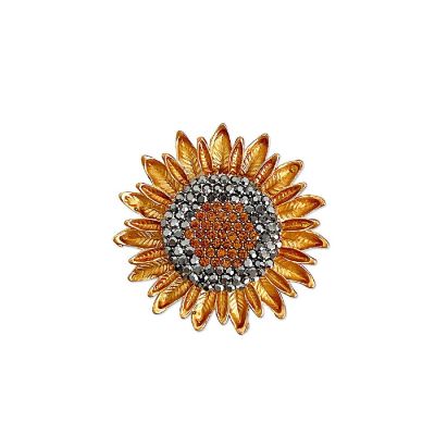 Wrapables Crystal Rhinestone Sunflower Brooch Pin Image 1