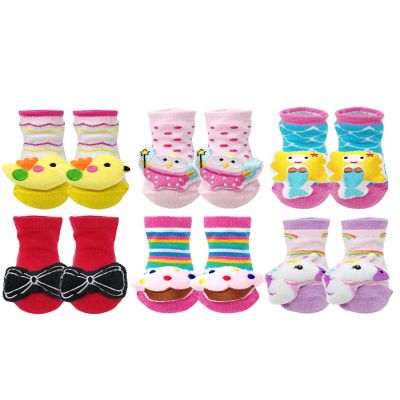 Wrapables Cute 3D Cartoon Anti-Skid Baby Booties Sock Slipper Shoes (Set of 6), Fantasy Image 1