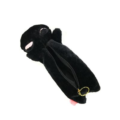 Wrapables Cute Cat Pouch Plush Pencil Case, Midnight Image 1